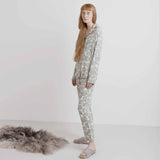 CHARLESTON SILK PJ TROUSER TEAL GREEN