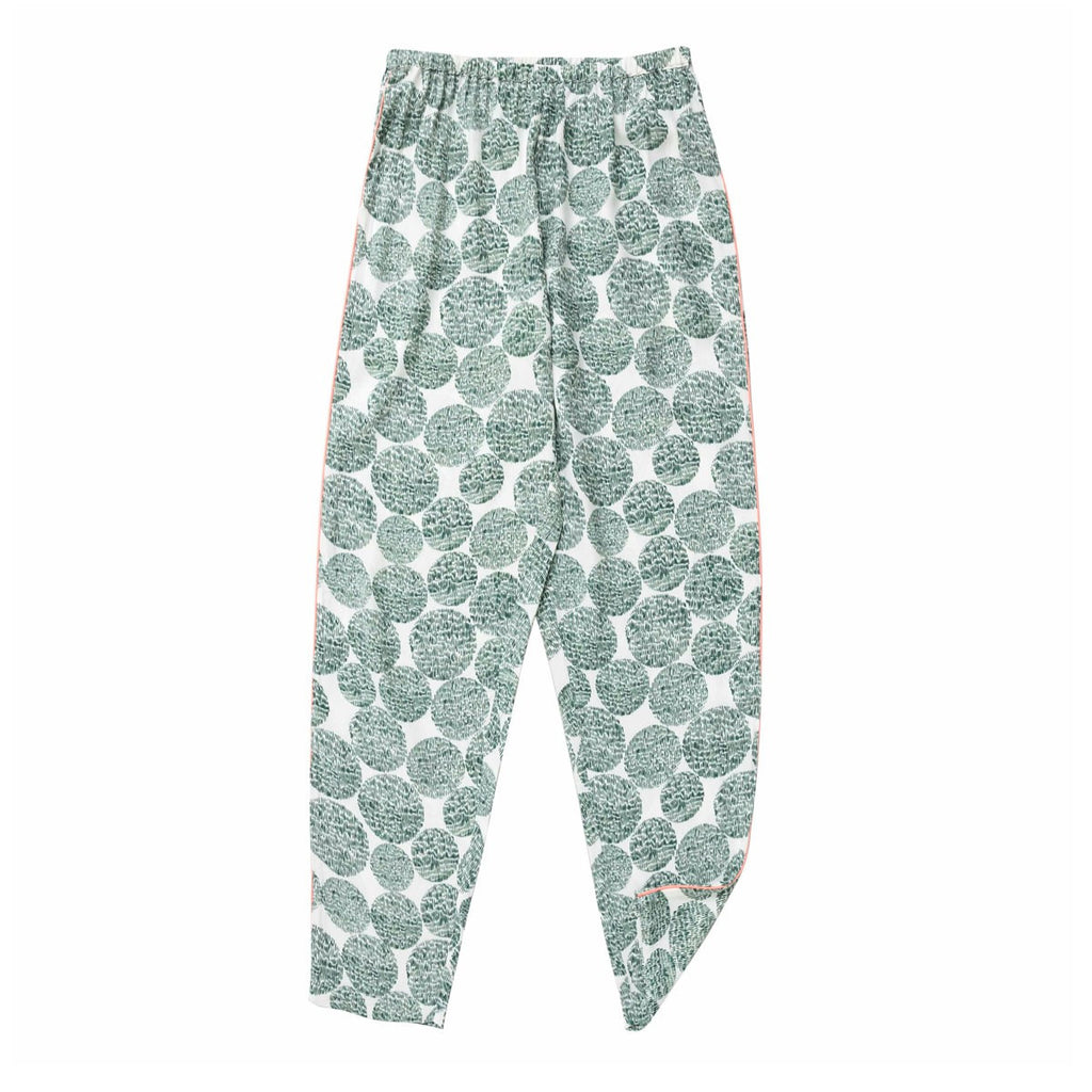 CHARLESTON SILK PJ TROUSER TEAL GREEN