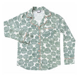 CHARLESTON TAILORED SILK SHIRT TEAL GREEN