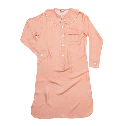 Constance Blush Check Silk Nightshirt